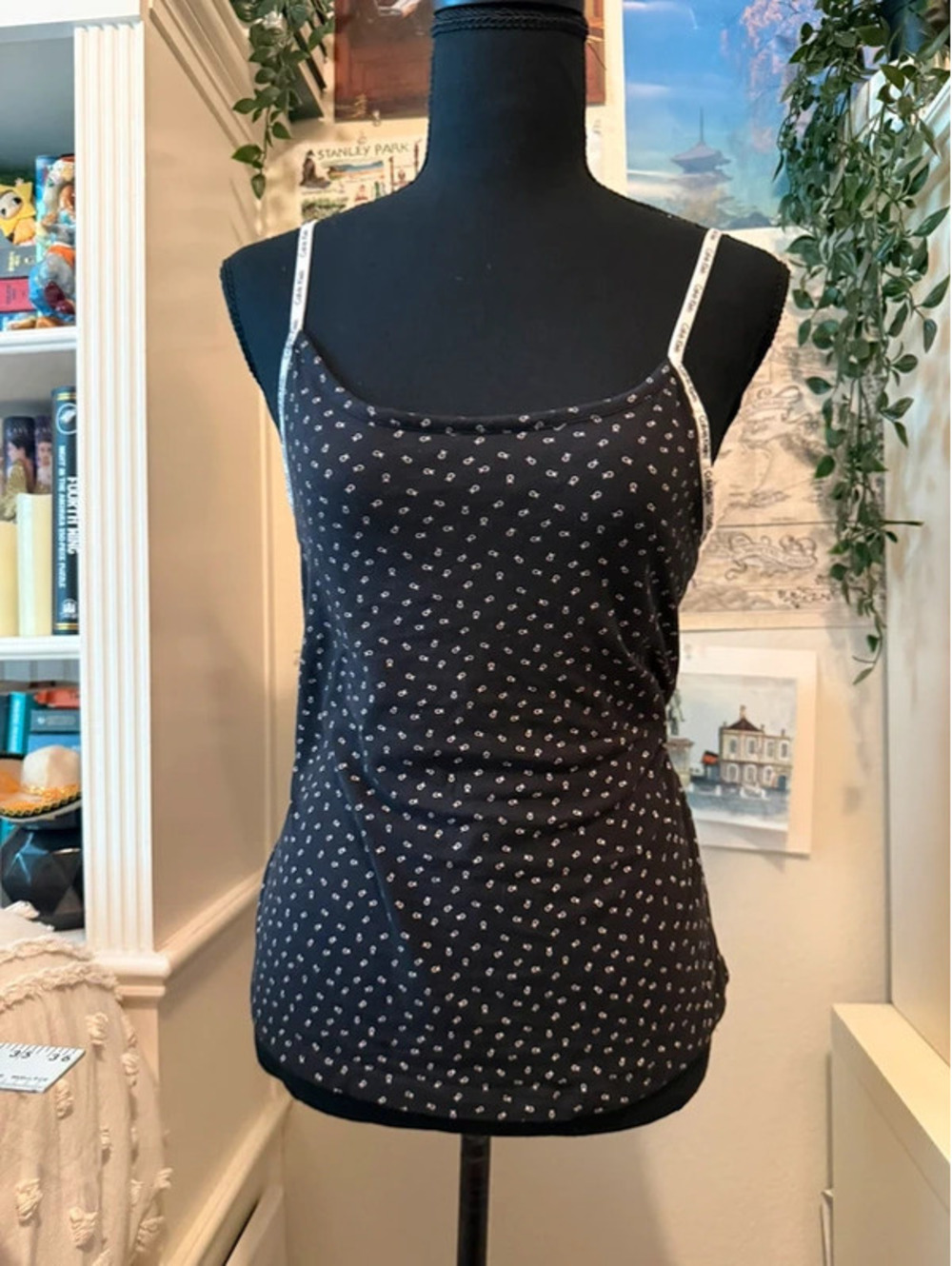 Calvin Klein Sleepwear Black White CK Logo Cami Tank Top Size M